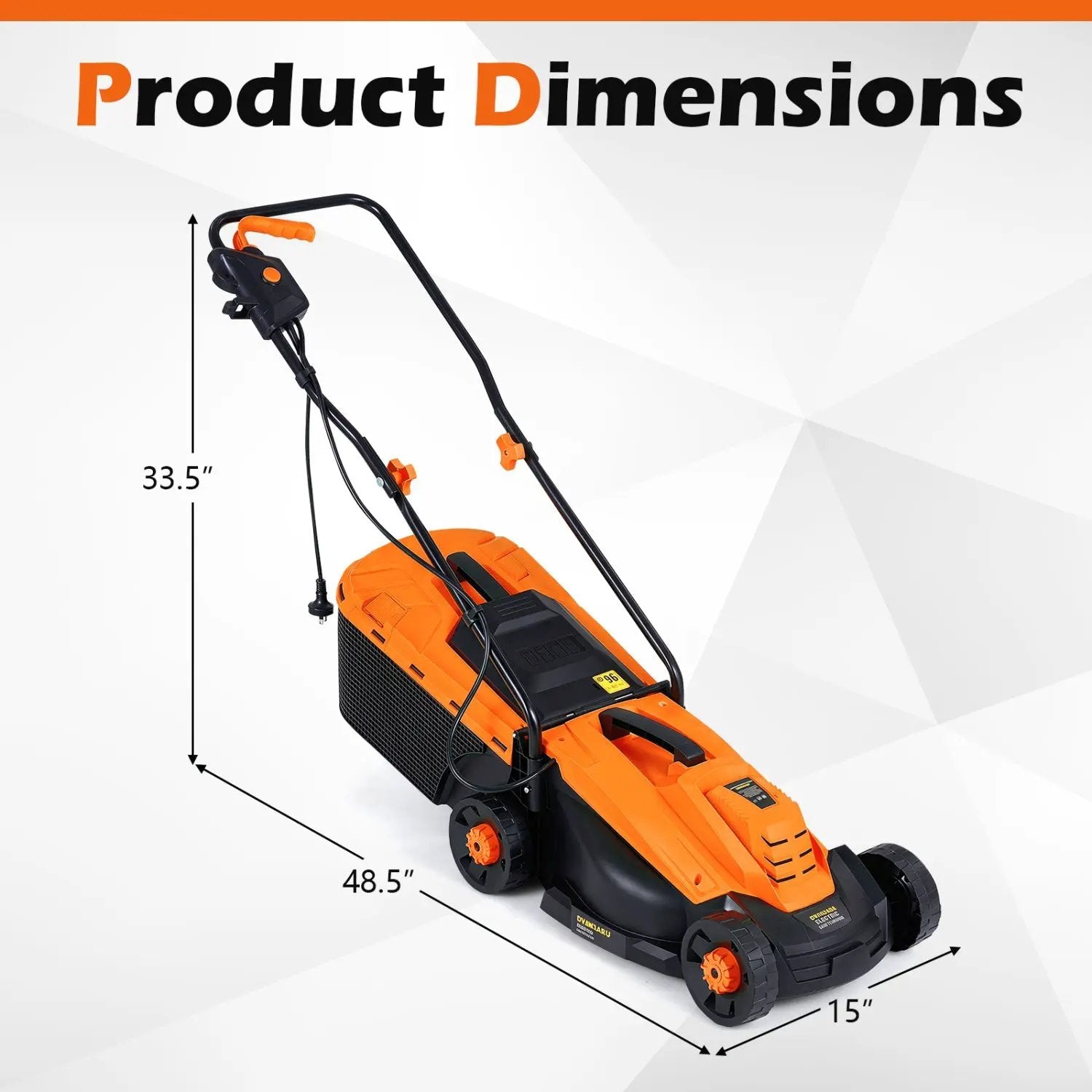 13-Inch Corded Electric Lawn Mower with 3-Position Height Adjustment by DirectDeals