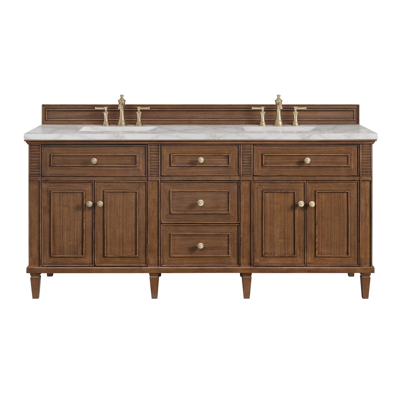 James Martin Lorelai 72" Double Bathroom Vanity, Mid-Century Walnut by James Martin
