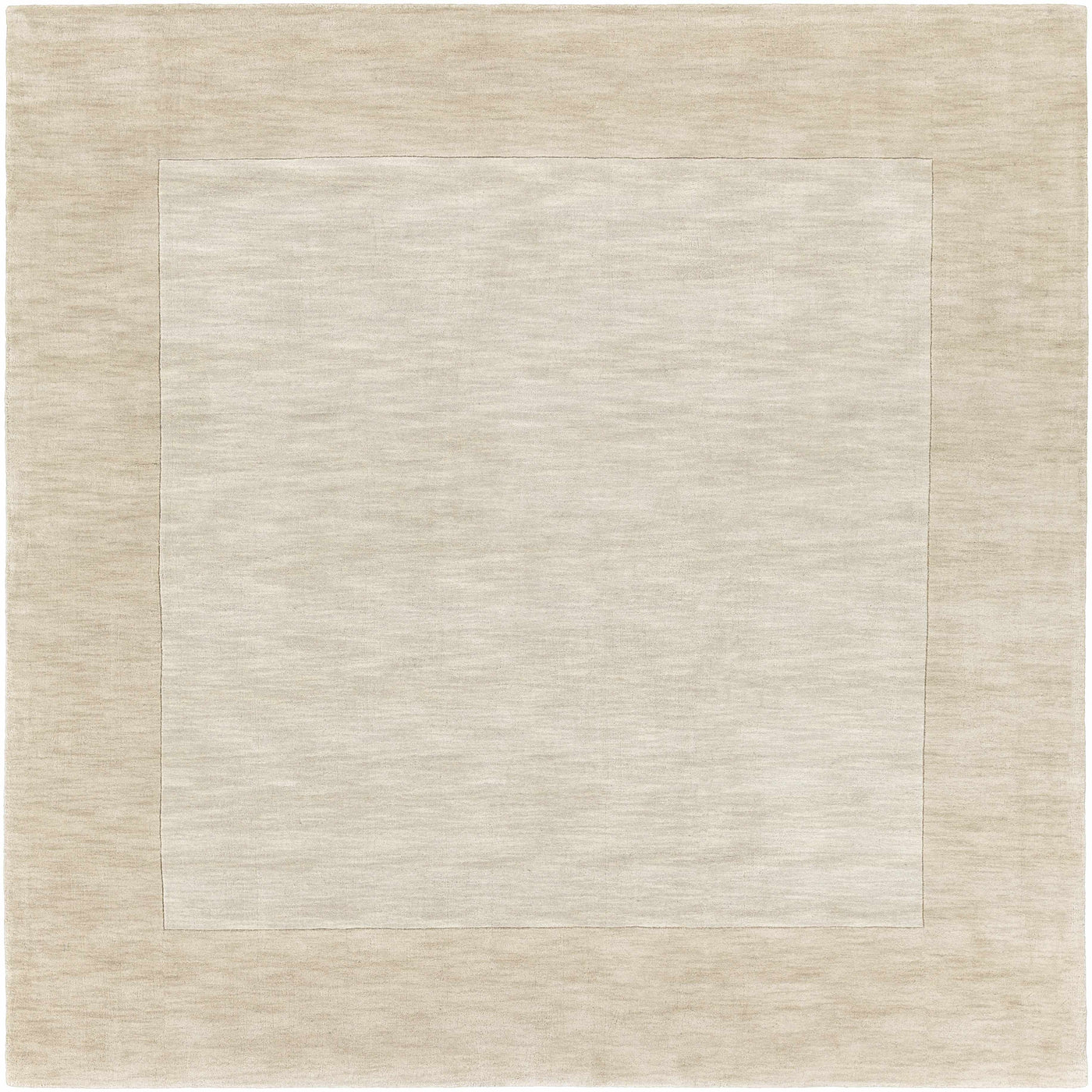 Bordered Solid Wheat Cream Wool Rug by Boutique Rugs