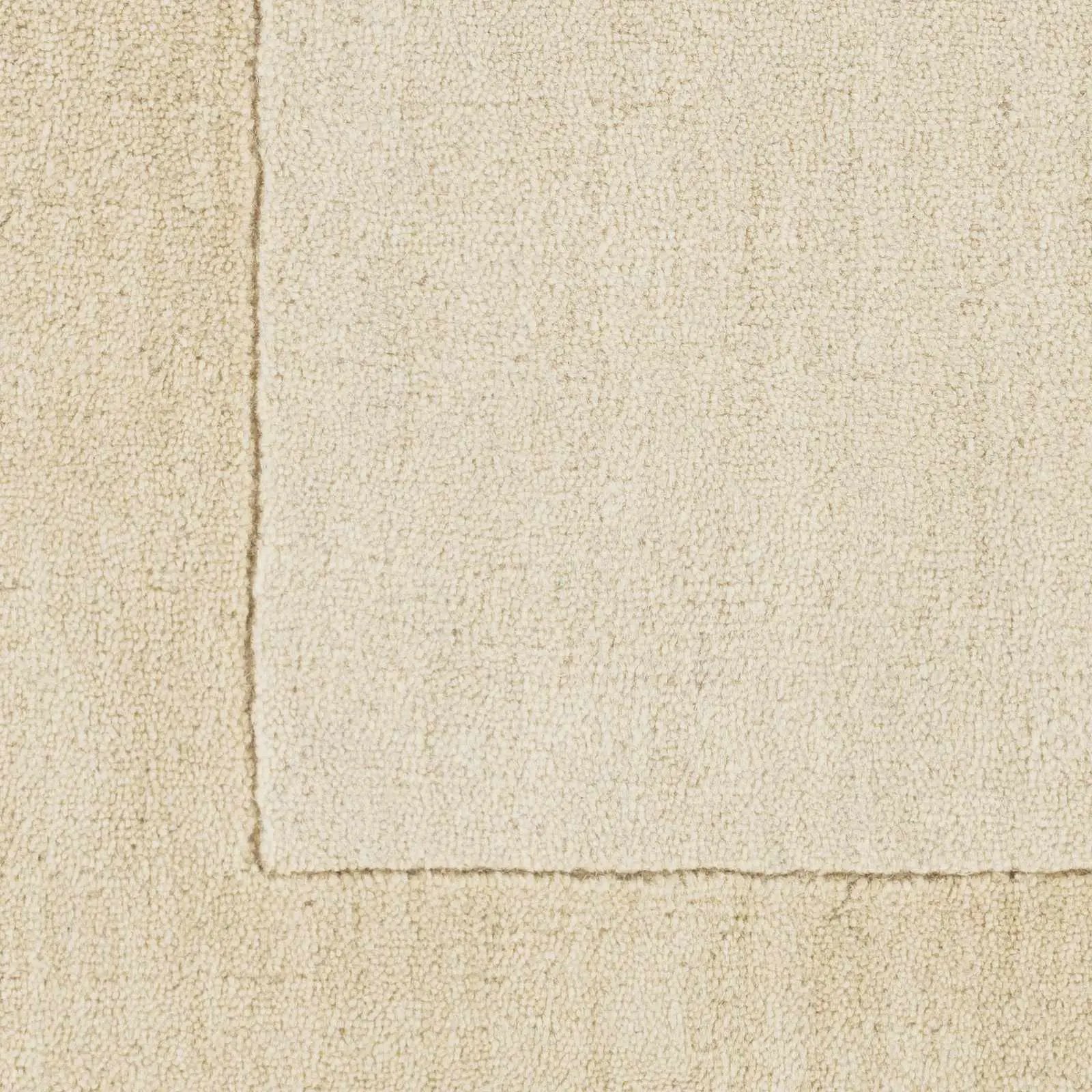 Bordered Solid Wheat Cream Wool Rug by Boutique Rugs