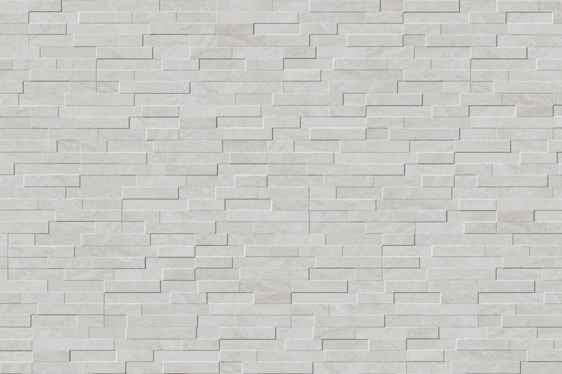 Veneer World Urban Ledgestone Explore Arctic White Smart-corner Quartz Look Porcelain Moldings 5.75x24 by landmarkceramics