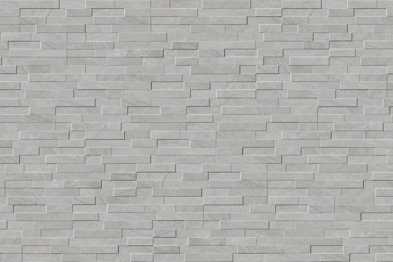 Veneer World Urban Ledgestone Explore Star Grey Corner Quartz Look Porcelain Moldings 5.75x24 by landmarkceramics