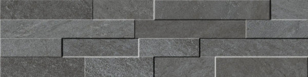 Veneer World Urban Ledgestone Explore Volcanic Black Quartz Look Porcelain Accent Tiles 6x24