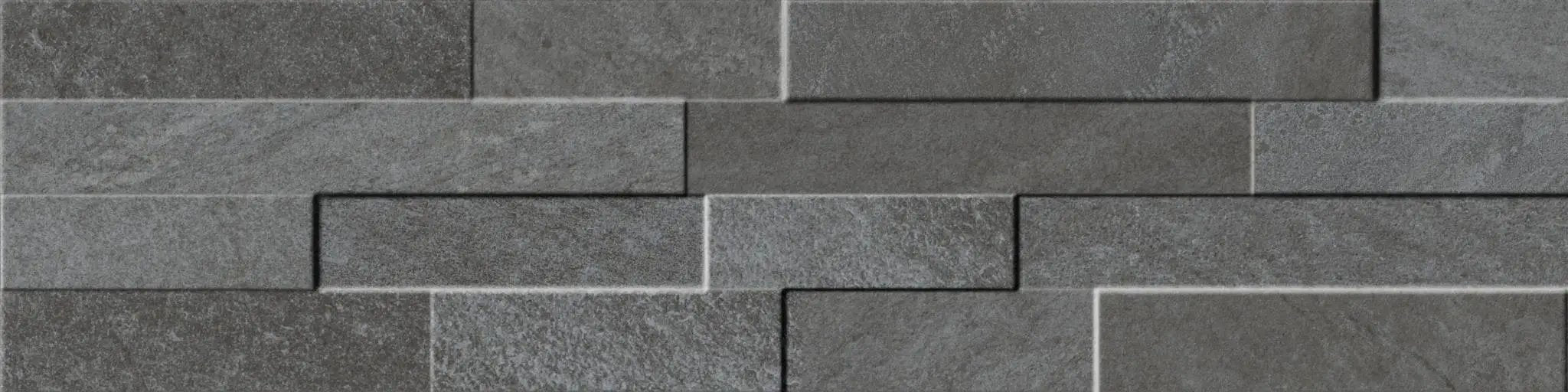 Veneer World Urban Ledgestone Explore Volcanic Black Corner Quartz Look Porcelain Moldings 5.75x24 by landmarkceramics