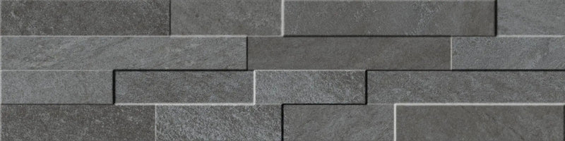 Veneer World Urban Ledgestone Explore Volcanic Black Smart-corner Quartz Look Porcelain Moldings 5.75x24 by landmarkceramics