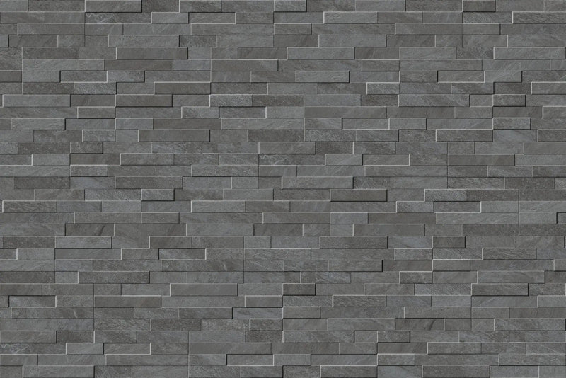 Veneer World Urban Ledgestone Explore Volcanic Black Smart-corner Quartz Look Porcelain Moldings 5.75x24 by landmarkceramics