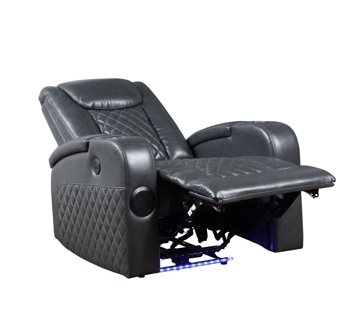 Alair Leather Aire Power Motion Recliner with Bluetooth & Wireless Charger - Dark Gray, photo 4 of 4