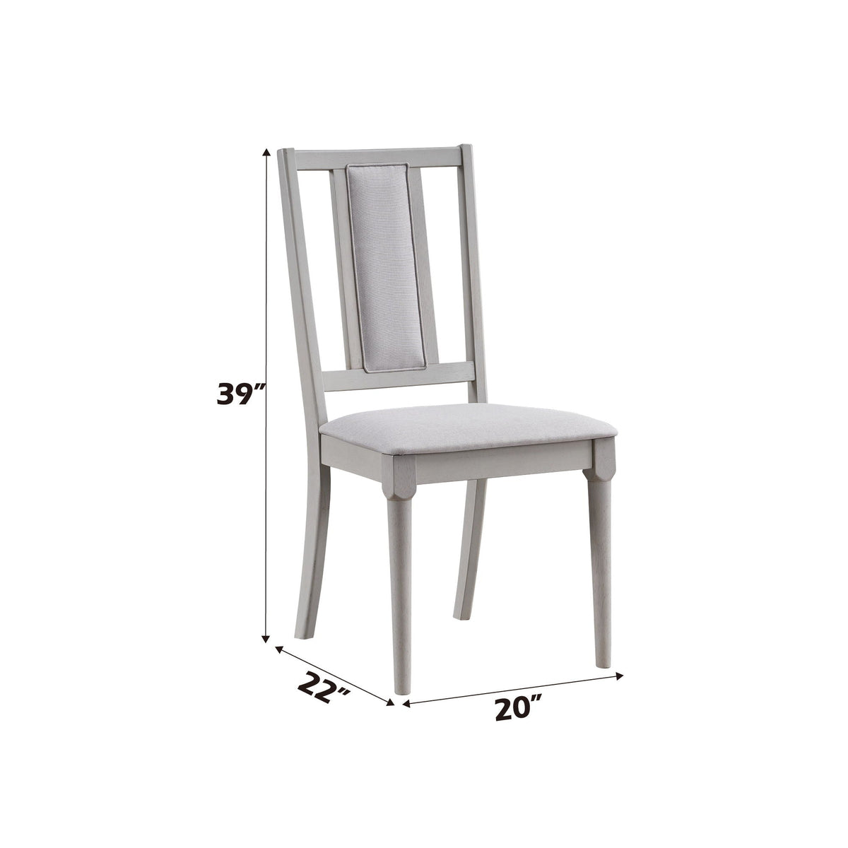 Beige Marta Side Chair Set of 2 with Fabric Upholstery - Natural Wood, photo 3 of 4