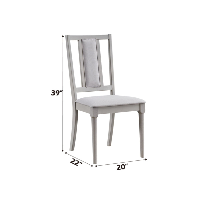 Beige Marta Side Chair Set of 2 with Fabric Upholstery - Natural Wood, photo 3 of 4