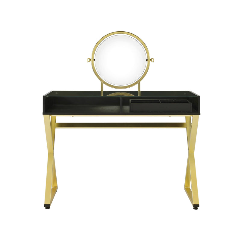 Black & Gold Finish Vanity Desk, photo 2 of 6