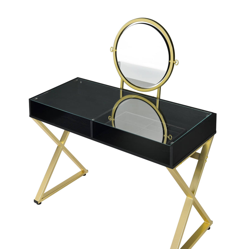 Black & Gold Finish Vanity Desk, photo 6 of 6