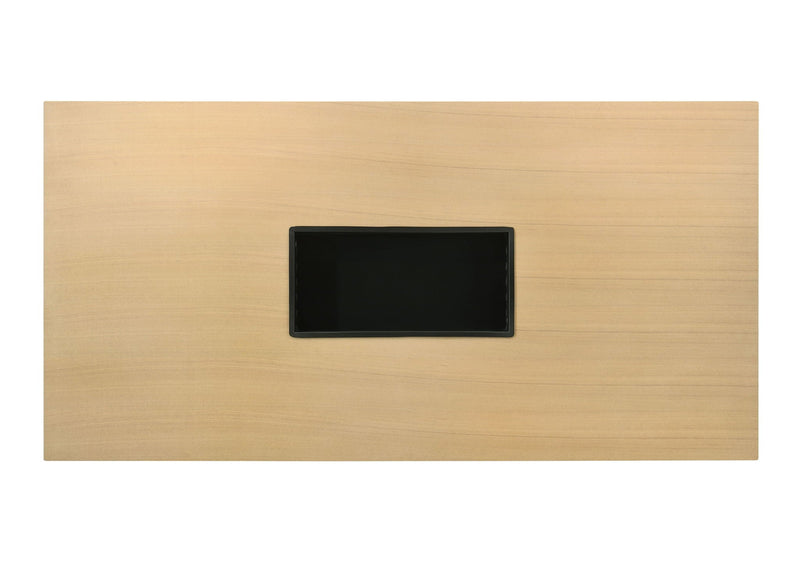 Blayde Natural Wood Dining Table with Double U-Shaped Base - Light Brown, photo 2 of 4