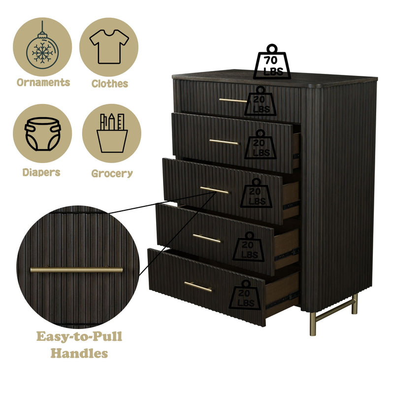 Espresso Accent Chest with Spacious Drawers - Clayten Chest, photo 2 of 4
