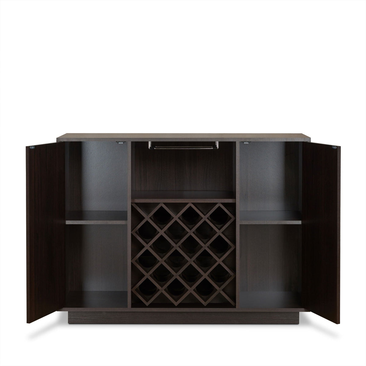 Espresso Wine Cabinet with 18-Bottle Rack - Hazen Collection, photo 2 of 4