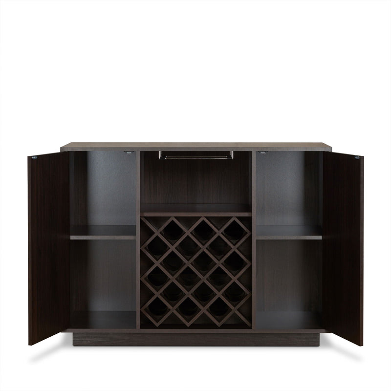 Espresso Wine Cabinet with 18-Bottle Rack - Hazen Collection, photo 2 of 4