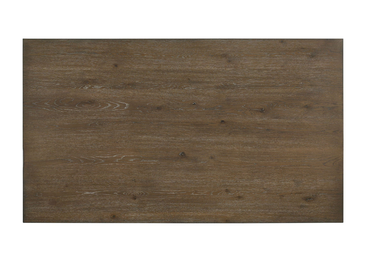 Farren Weathered Oak Dining Table with Durable Wood Construction - Dark Brown, photo 2 of 4