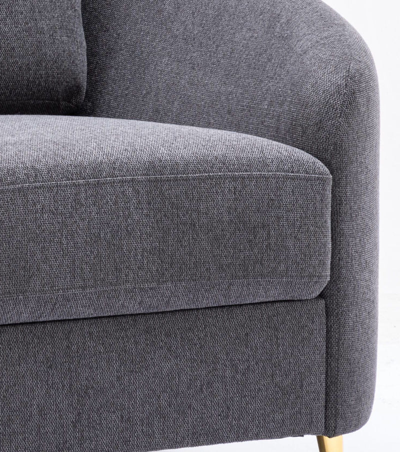 Gray Linen Arm Chair with Pocket Coil Seat - Dark Gray, photo 3 of 4