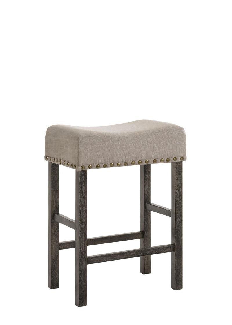 Gray Wood Counter Height Stool Set with Backless Design - Set of 2