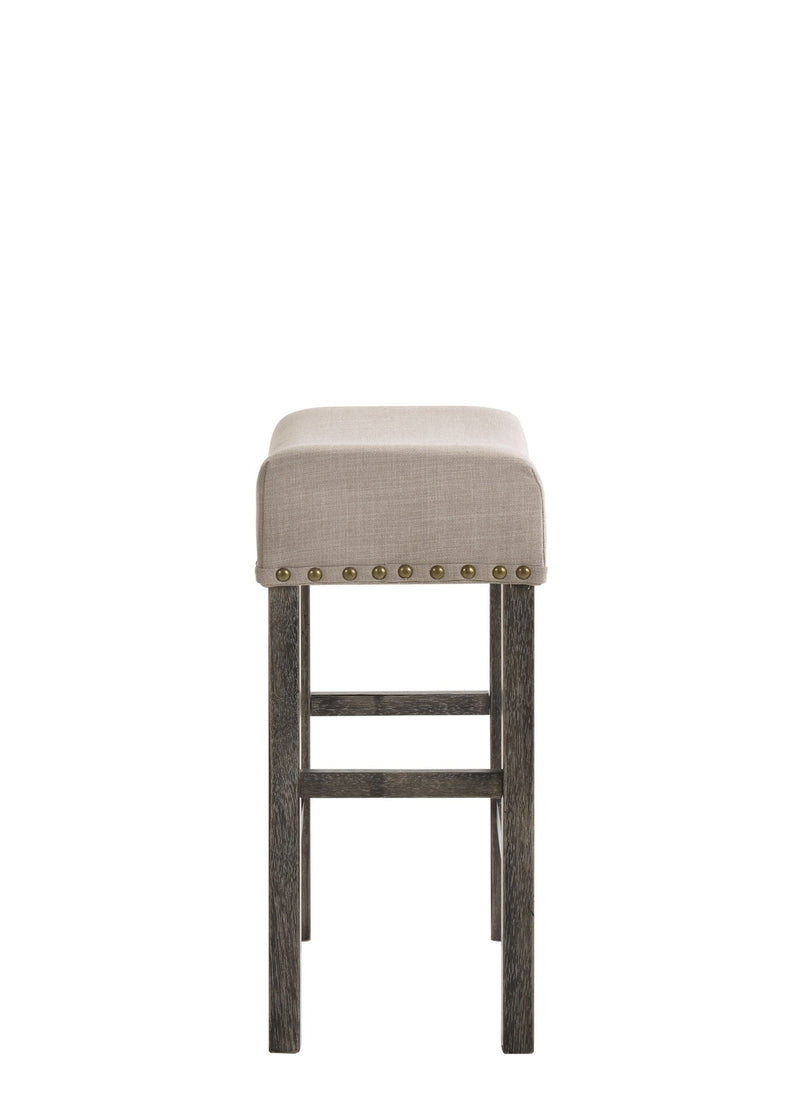 Gray Wood Counter Height Stool Set with Backless Design - Set of 2, photo 2 of 4