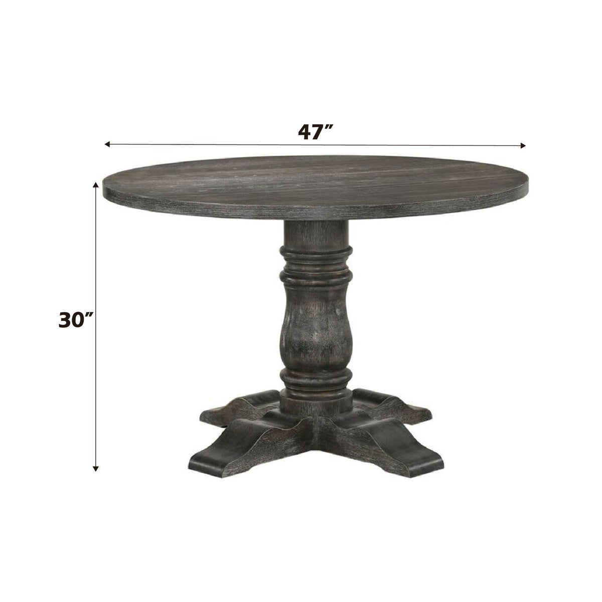 Leventis Weathered Dining Table with Sturdy Pedestal Base - Gray, photo 4 of 4