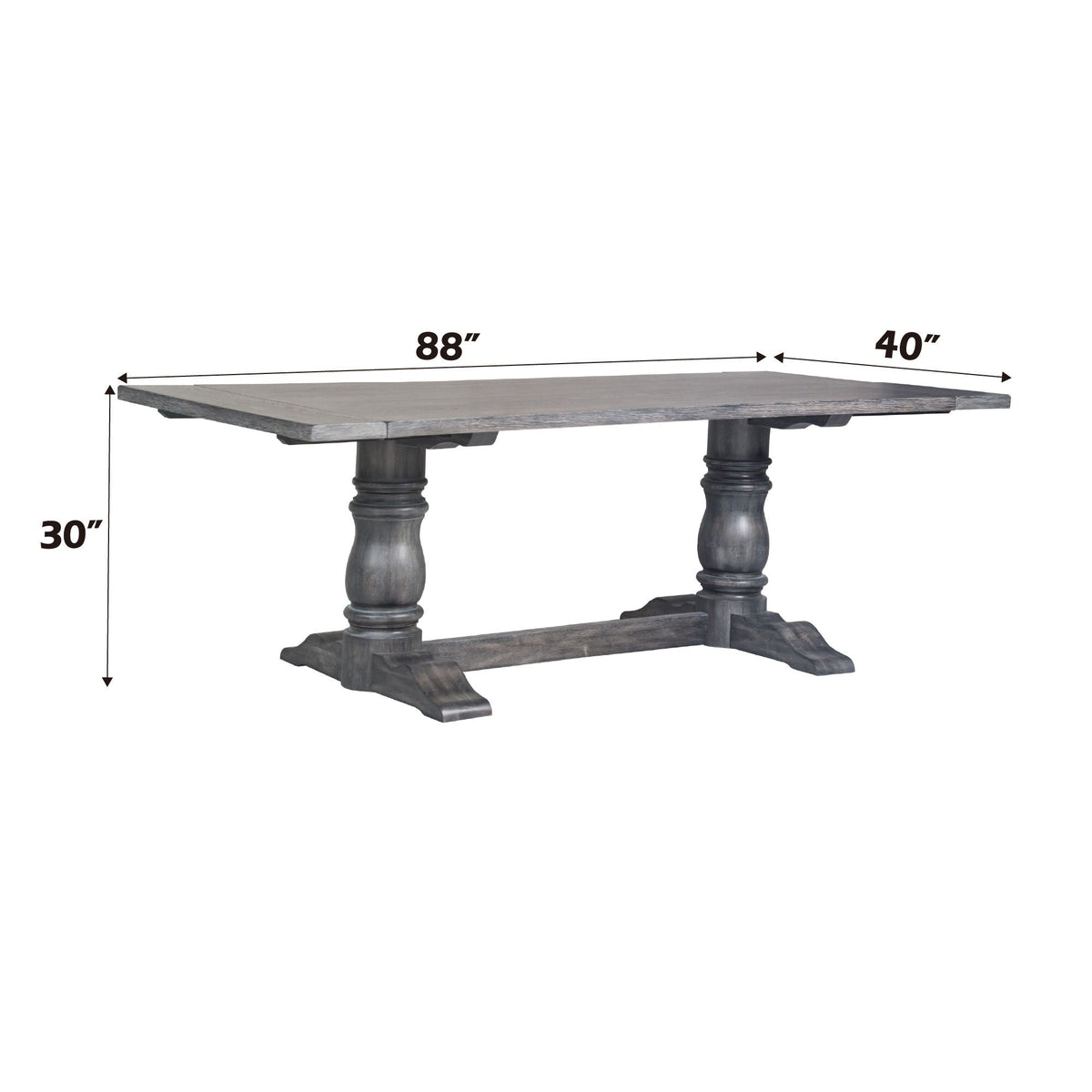 Leventis Weathered Gray Dining Table with Oak Veneer Top - Weathered Gray, photo 4 of 4