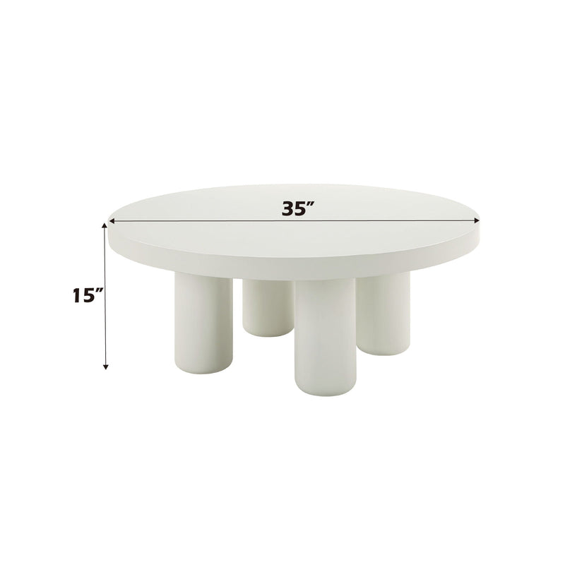 Loanna White Coffee Table with Hardwood & Birch Veneer – White, photo 2 of 4