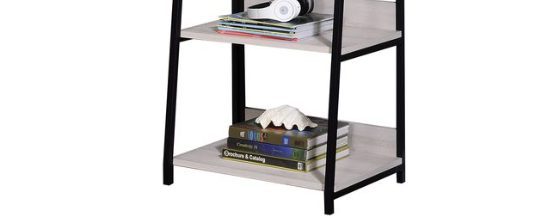 Natural & Black Ladder Bookshelf with 5 Fixed Shelves - 24" Wide, photo 5 of 5