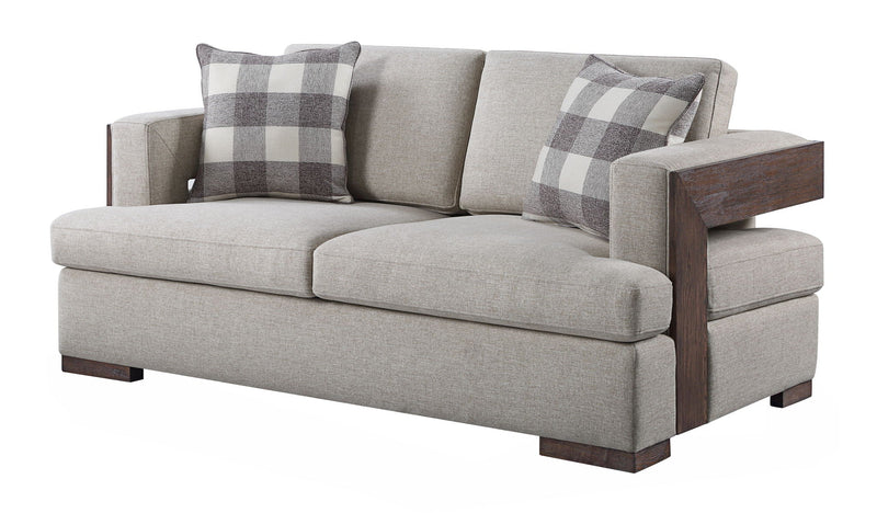 Niamey Loveseat With 2 Toss Pillows - Walnut, photo 3 of 4