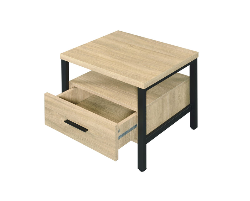 Oak Finish Nightstand with 1 Drawer and 1 Shelf, photo 3 of 8