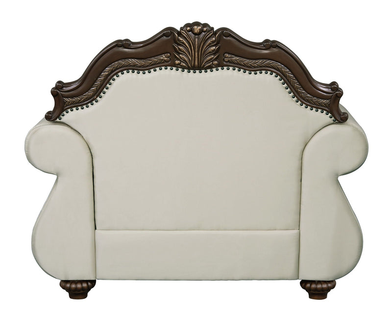 Pierce Chair With Pillow with Button-Tufted Upholstery - Beige / Cherry, photo 4 of 4