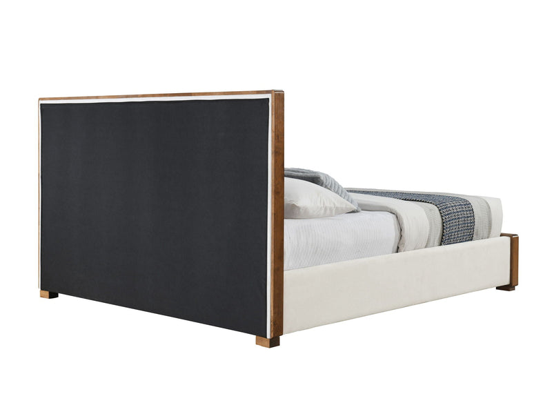 Queen Upholstered Bed with Channel-Tufted Headboard - Beige, photo 4 of 4