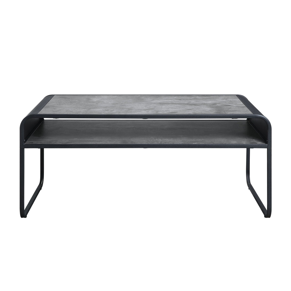 Raziela Concrete Coffee Table with Metal Frame - Black / Gray, photo 4 of 4