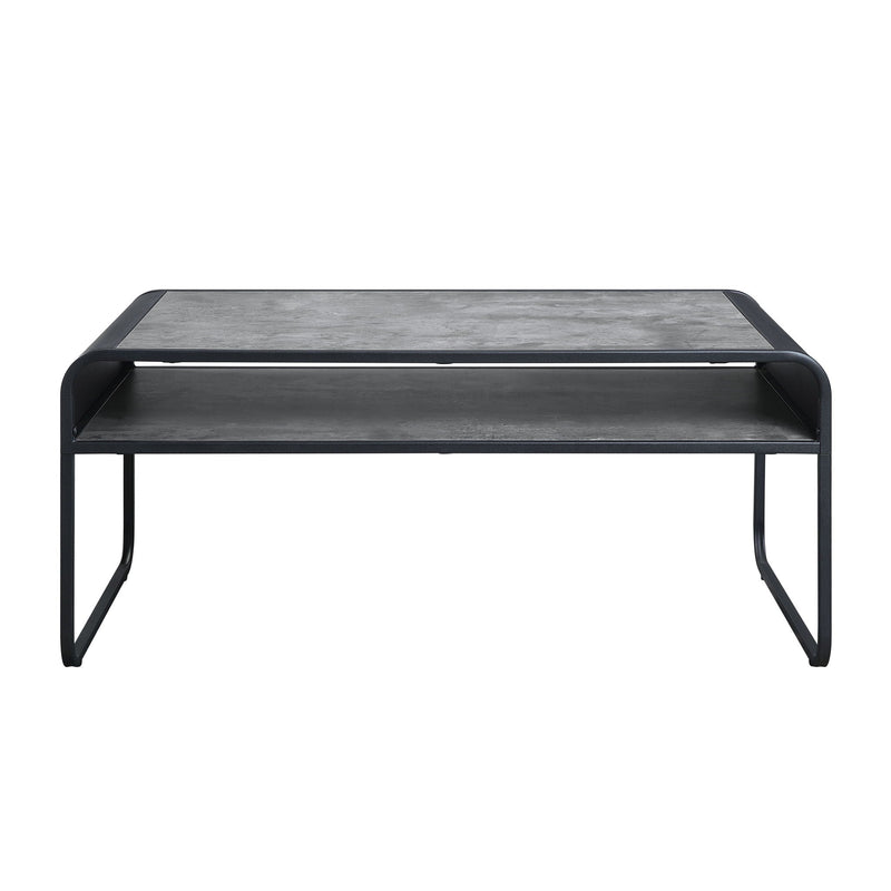 Raziela Concrete Coffee Table with Metal Frame - Black / Gray, photo 4 of 4