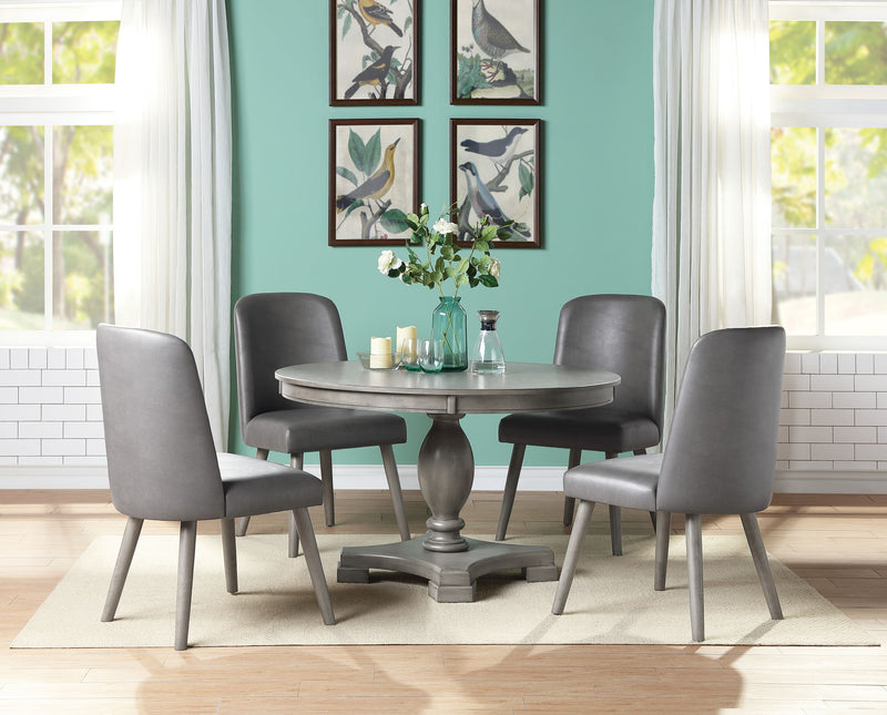 Waylon 5-Piece Dining Room Set with Upholstered Chairs - Gray and Oak