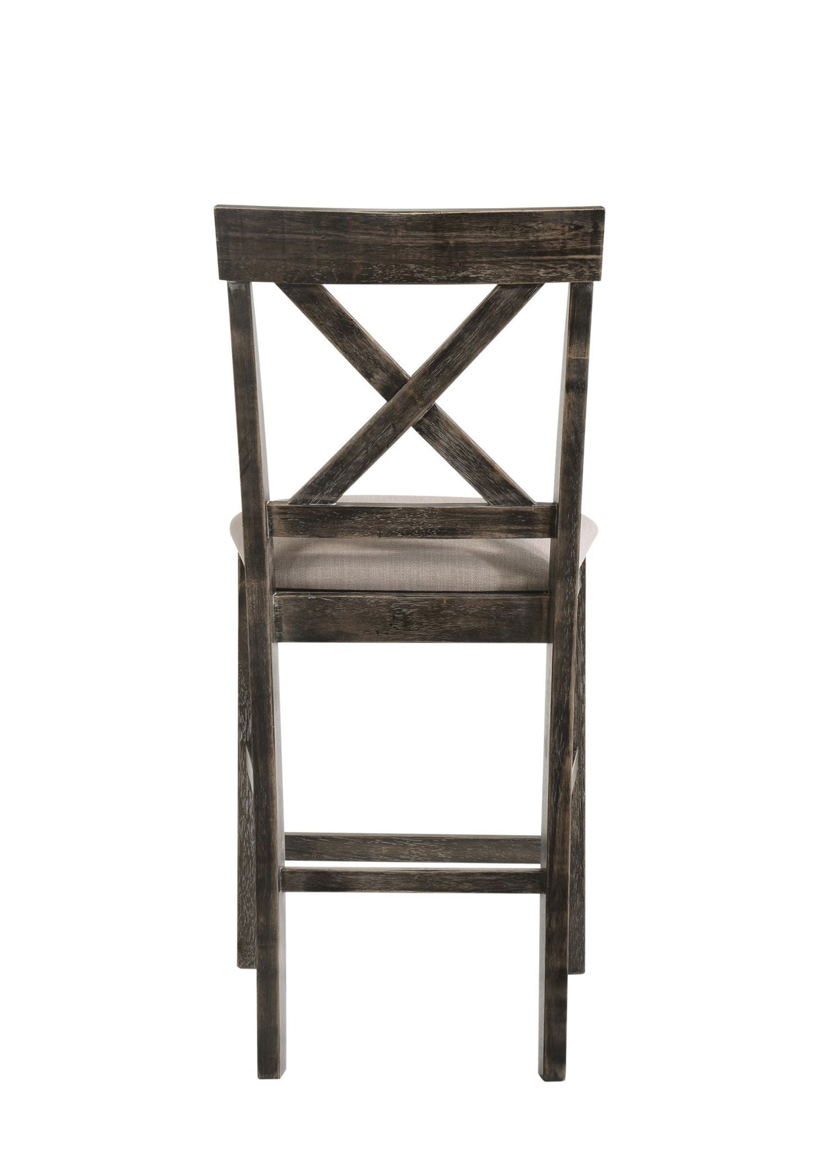 Weathered Counter Height Chair Set of 2 with Linen Seat - Gray / Tan, photo 4 of 4