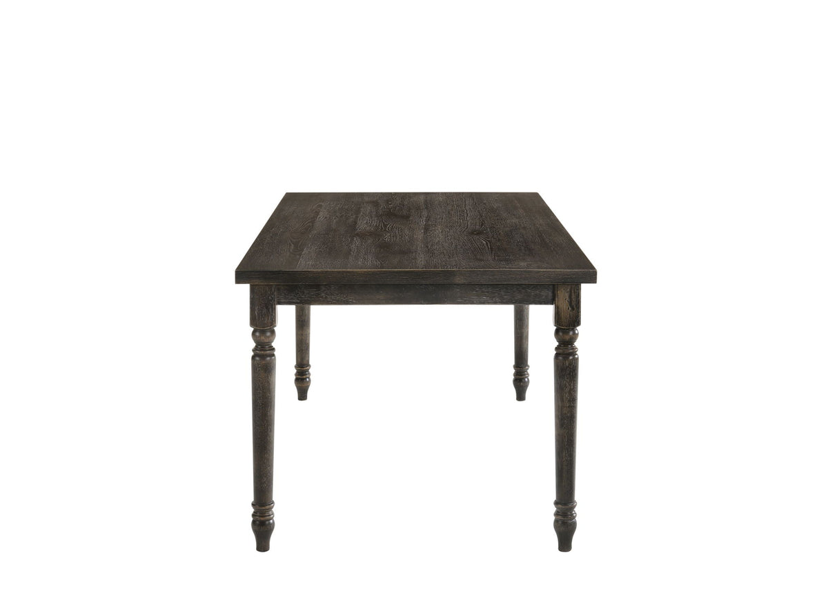 Weathered Gray 7 Piece Dining Room Set with Fabric Chairs - Gray, photo 3 of 4
