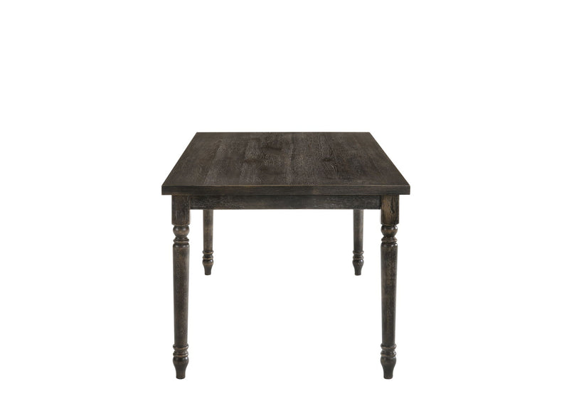 Weathered Gray 7 Piece Dining Room Set with Fabric Chairs - Gray, photo 3 of 4