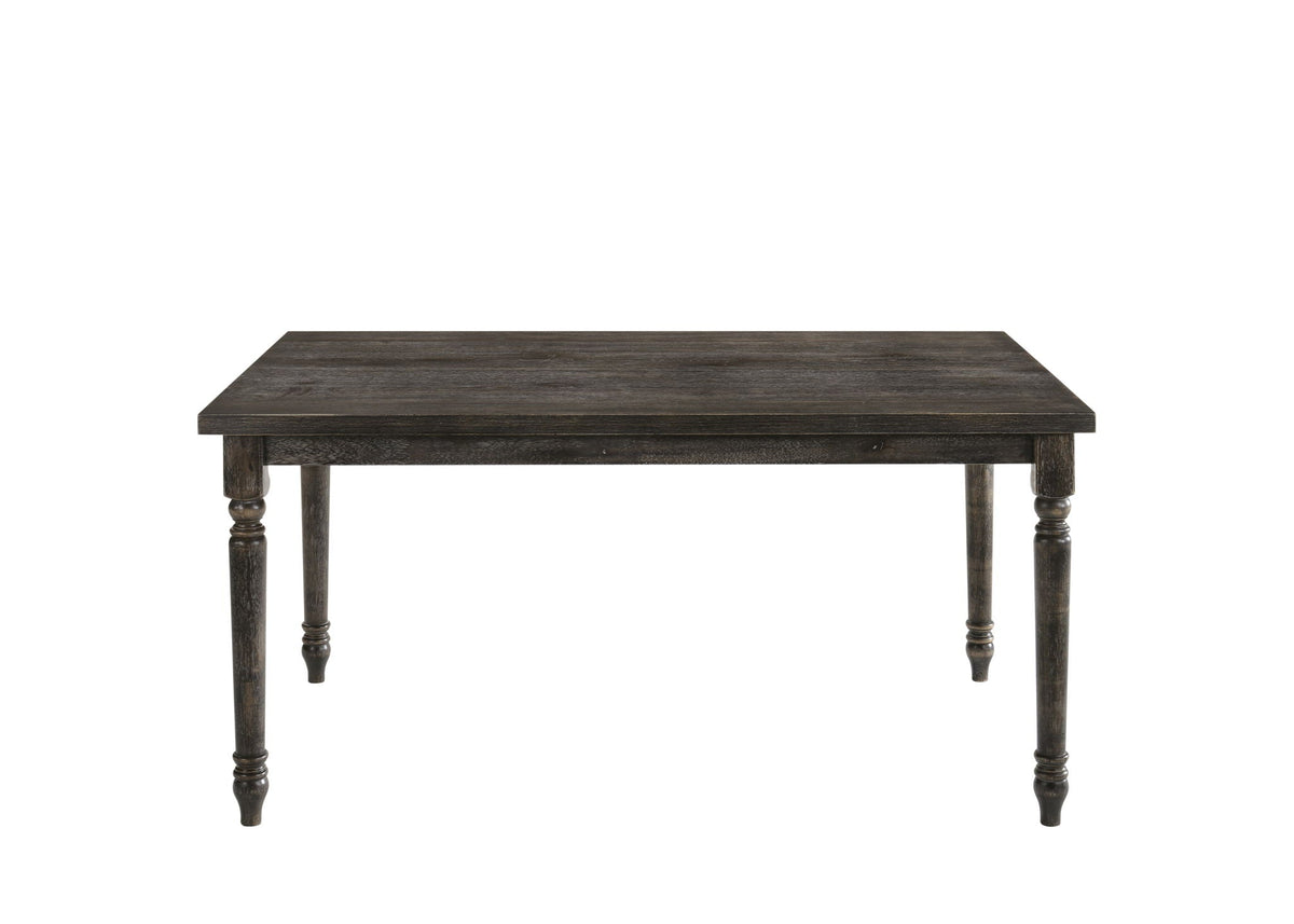 Weathered Gray 7 Piece Dining Room Set with Fabric Chairs - Gray, photo 4 of 4