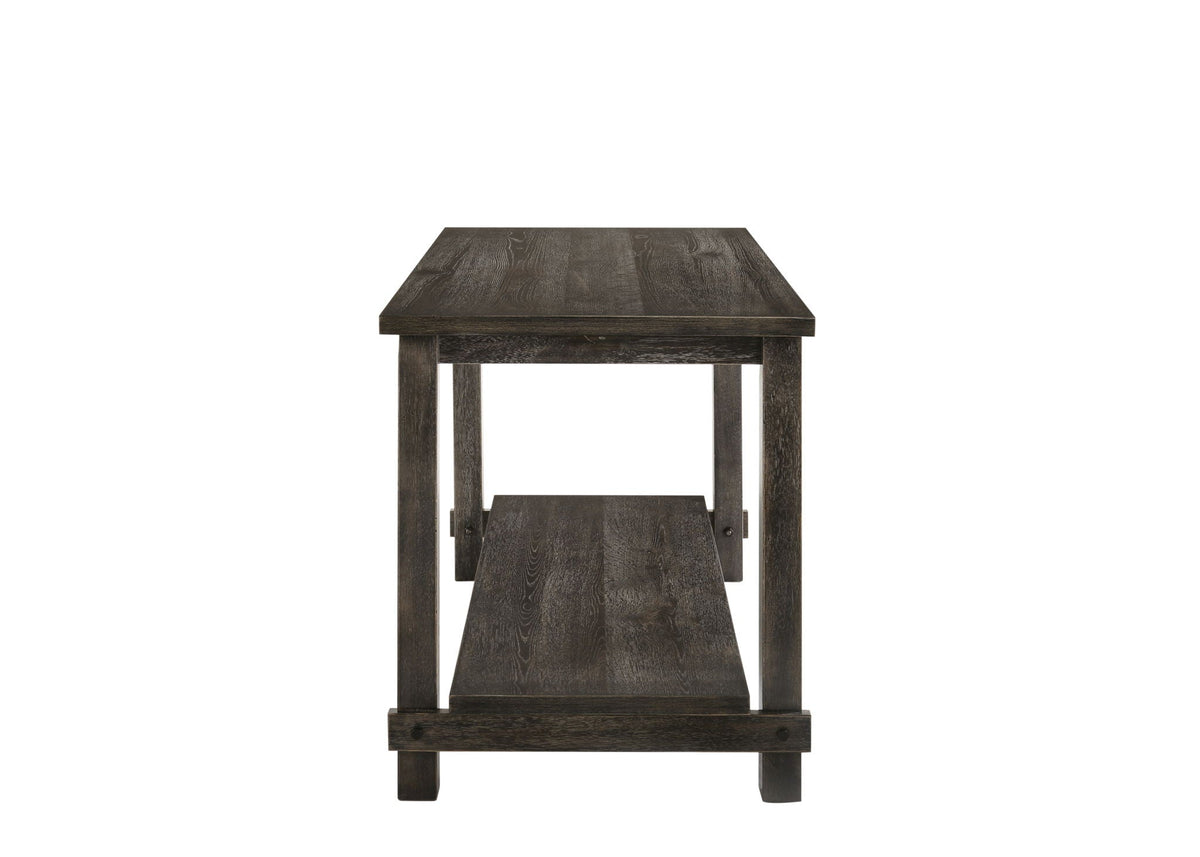 Weathered Gray Wood Counter Height Table with Shelf - Martha II, photo 2 of 4