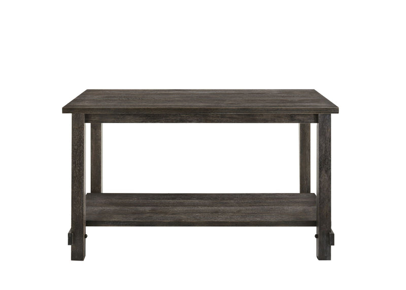 Weathered Gray Wood Counter Height Table with Shelf - Martha II, photo 3 of 4