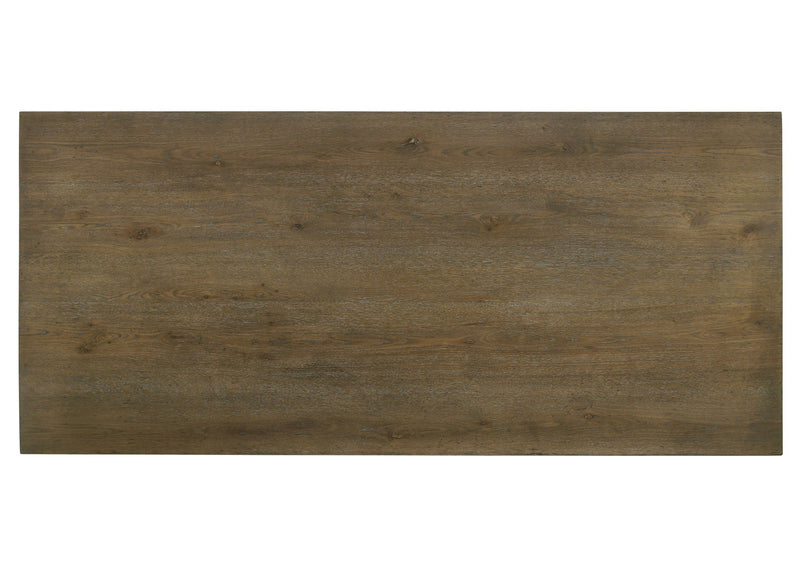 Weathered Oak Dining Table with Pedestal Base - Dark Brown, photo 4 of 4
