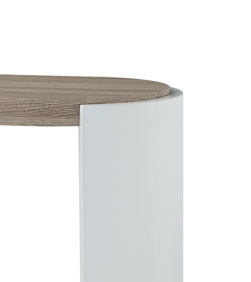 Zoma High Gloss Sofa Table with Storage Shelf - Oak / White, photo 4 of 4