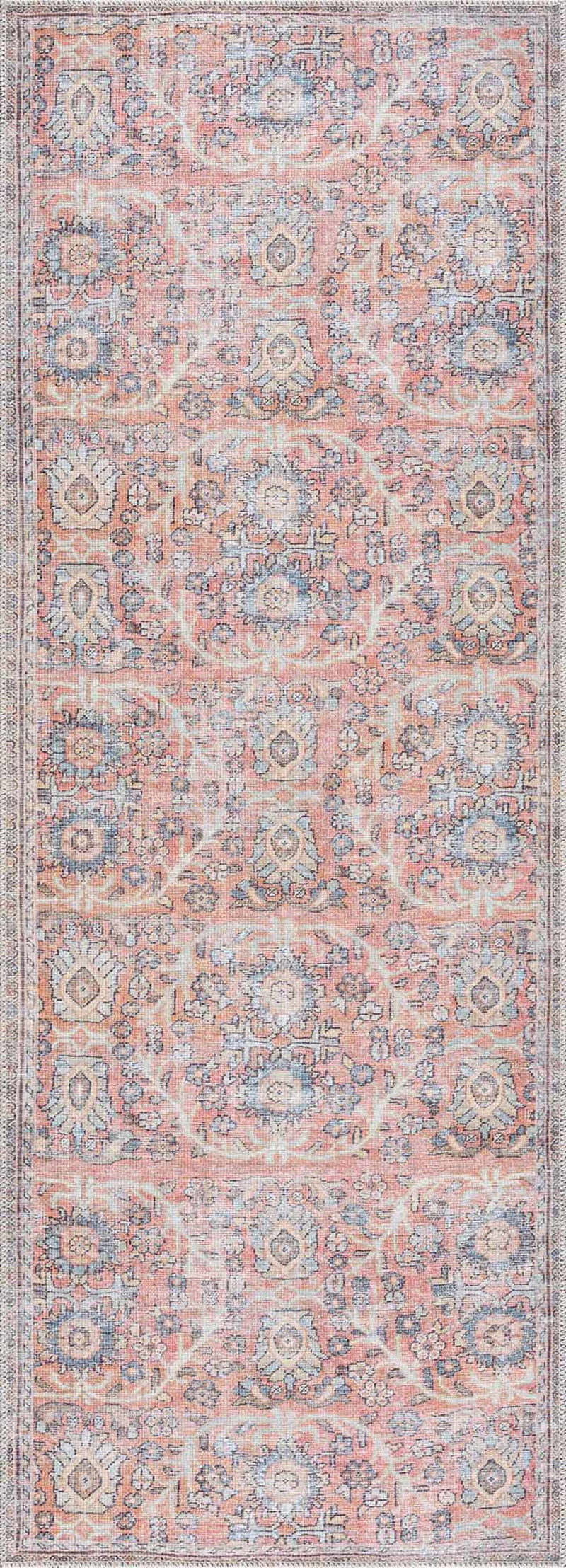 Urpi Rose & Blue Washable Area Rug - Clearance by Boutique Rugs