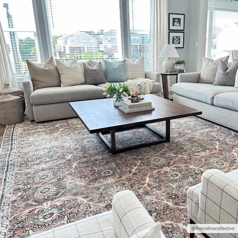 Flat Pile Urpi Red Washable Rug - Clearance by Boutique Rugs