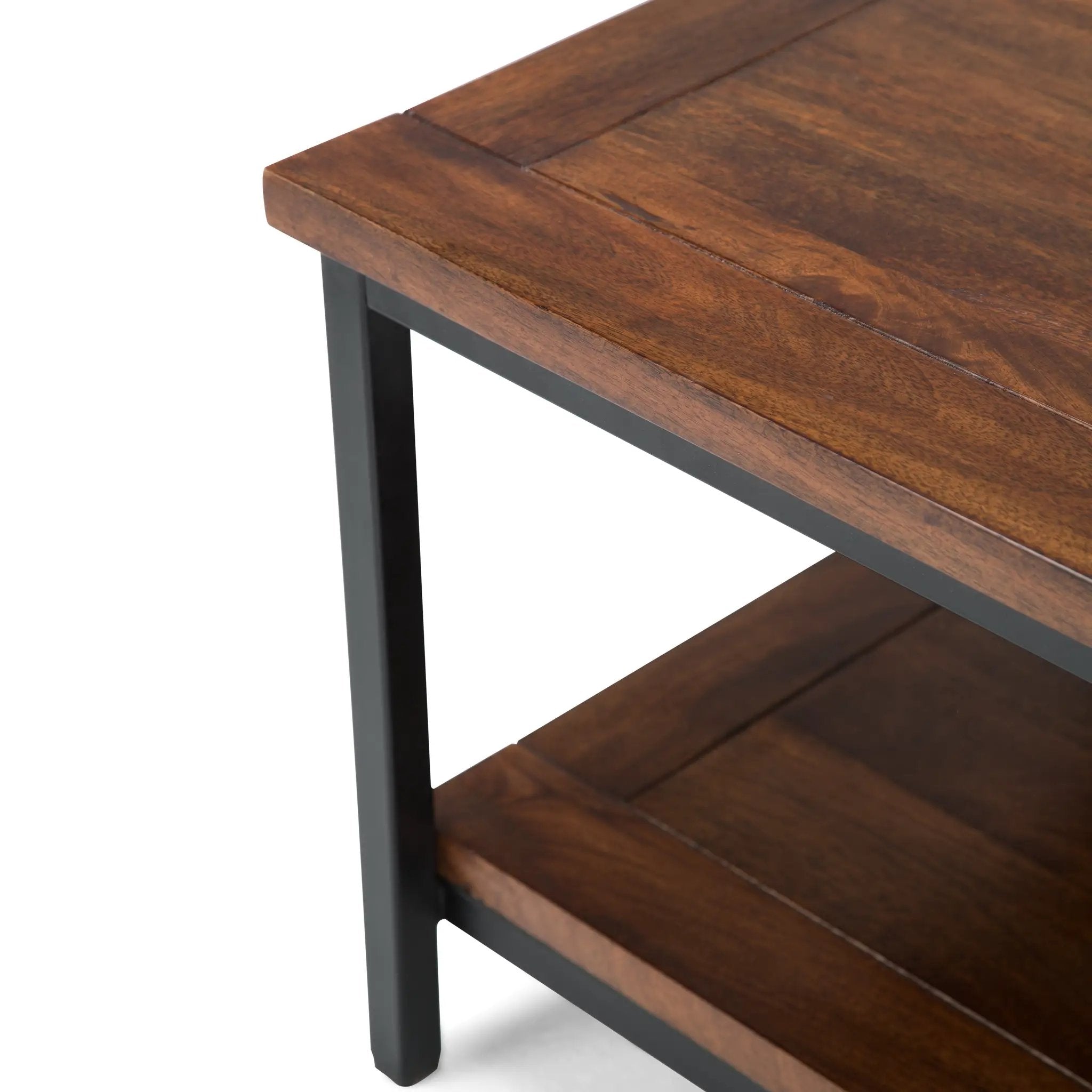 Skyler 48 Inch Wide Solid Mango Wood Coffee Table in Dark by HouseOfZazla