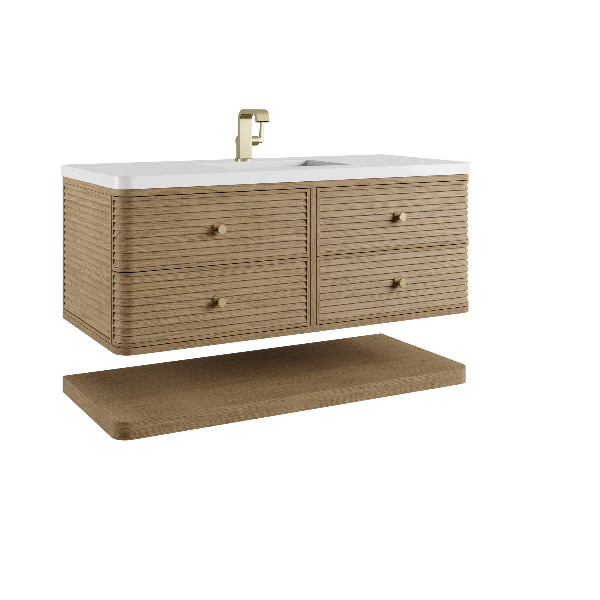 James Martin Allamari 48" Floating Single Bathroom Vanity, Dune Mist by James Martin