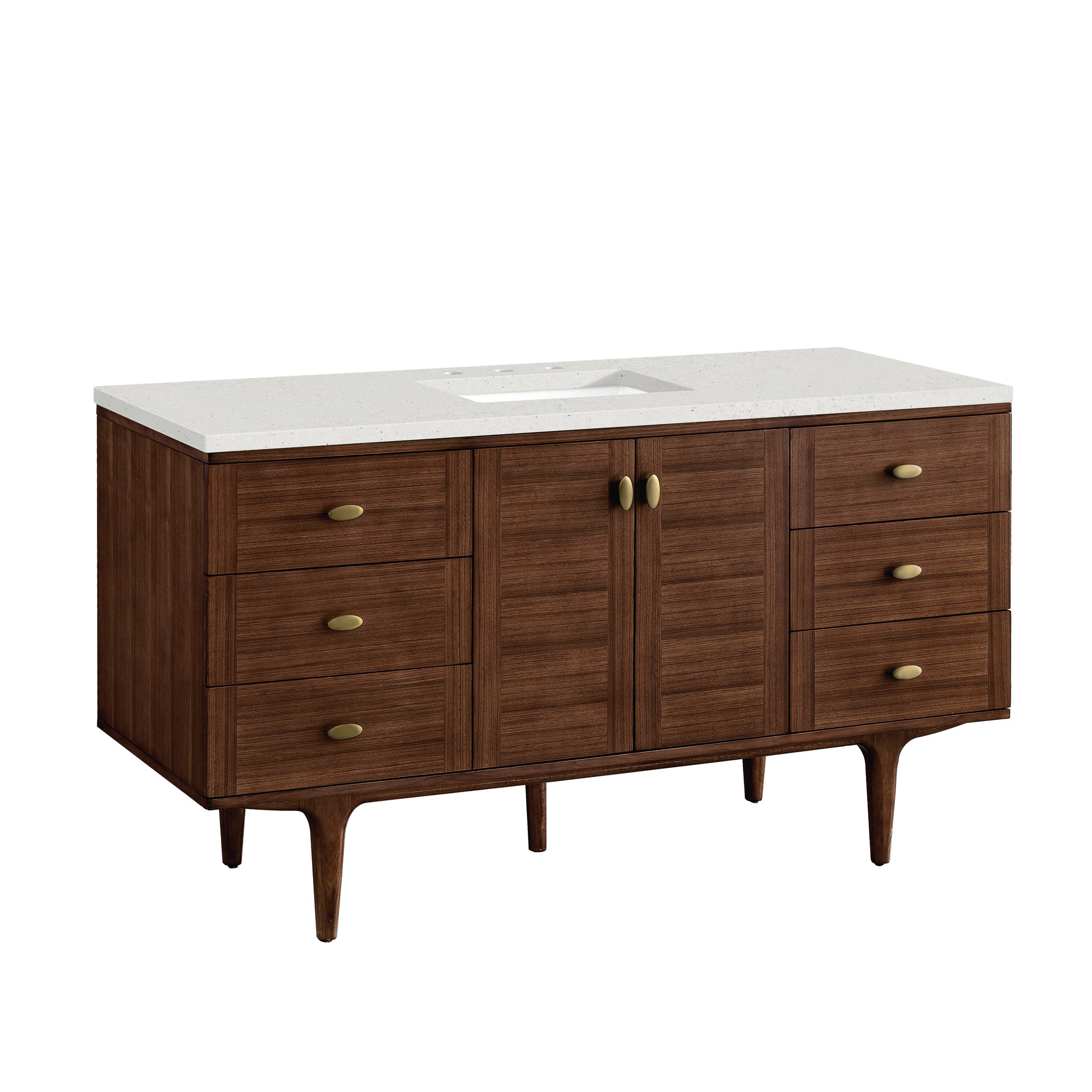 James Martin Amberly 60" Dual Mount Single Bathroom Vanity, Mid-Century Walnut by James Martin