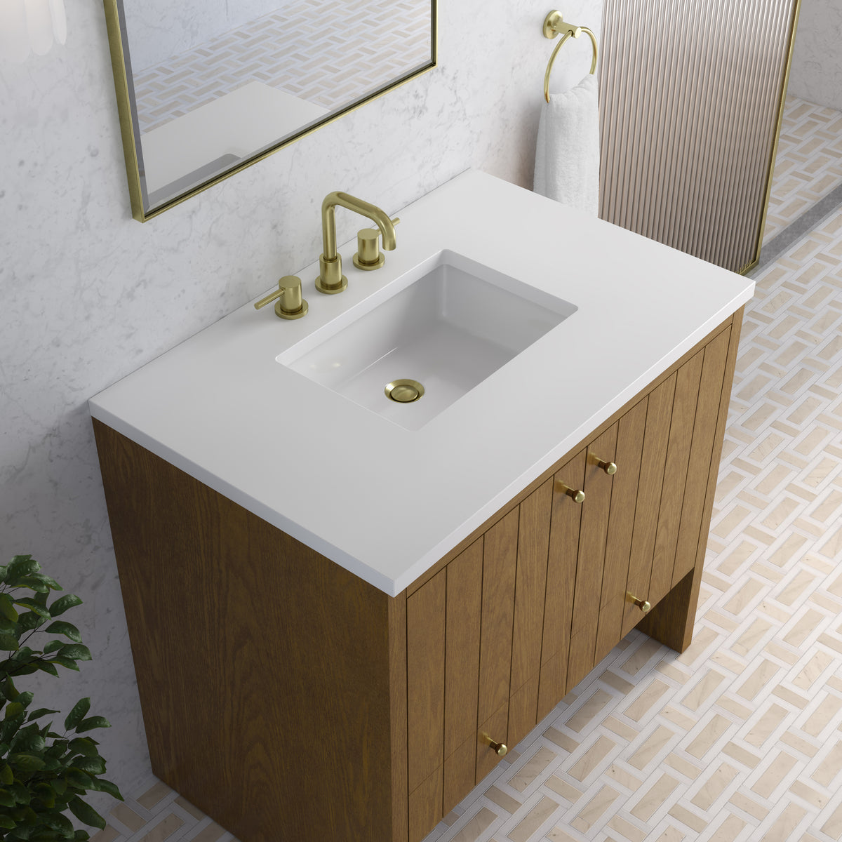 James Martin Hudson 36" Single Bathroom Vanity, Honey Oak, view 38