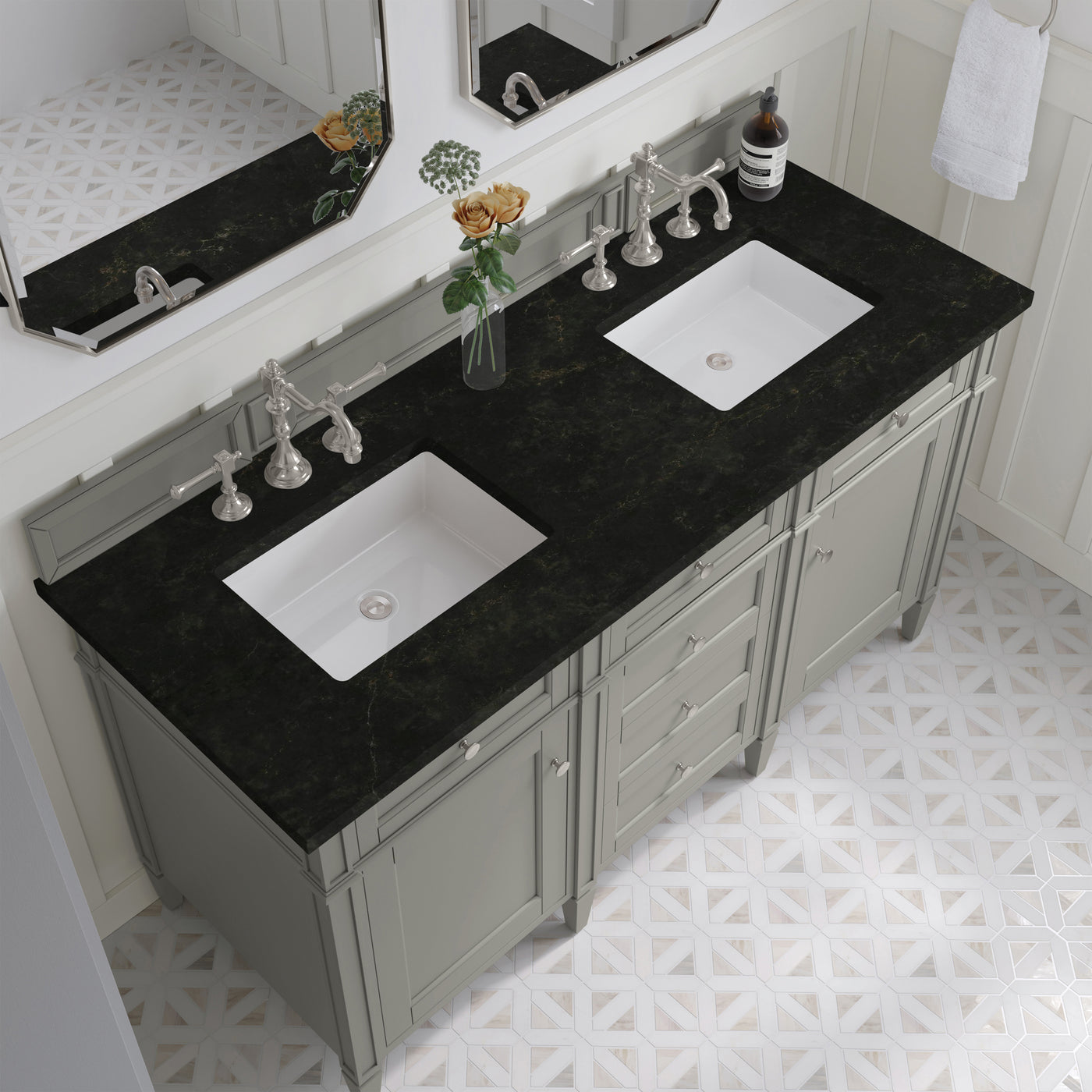 James Martin Brittany 60" Double Bathroom Vanity, Urban Gray by James Martin