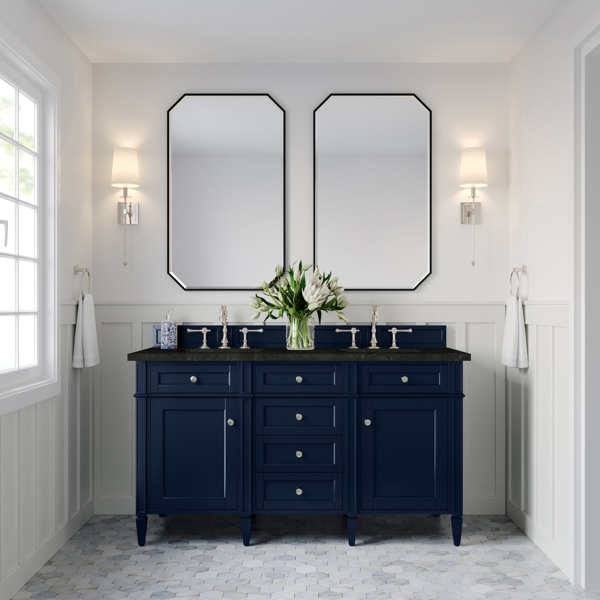 James Martin Brittany 60" Double Bathroom Vanity, Victory Blue, view 29